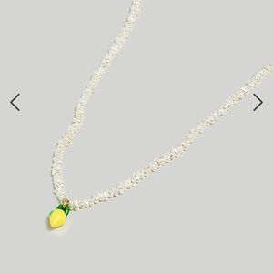 Madewell Enamel Lemon Pendant Necklace
